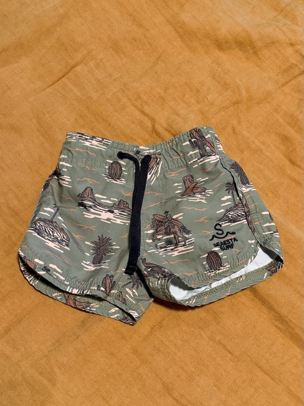 Olive Green Cowboy Surf Seaesta Surf Swim Shorts